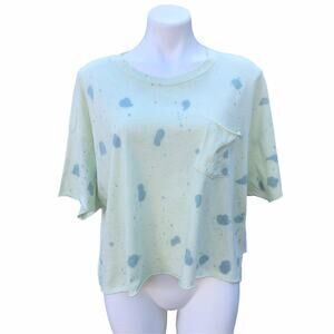 NEW Nordstrom Abound cotton pale green tie dye crop top size medium